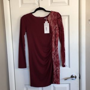 Wine colored mini dress